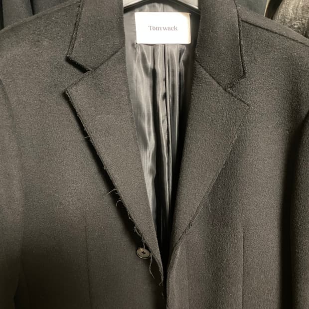 토니웩 캐시미어 컷팅 크루도 코트