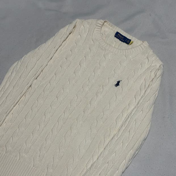 S 폴로 랄프 로렌 아이보리 울 니트