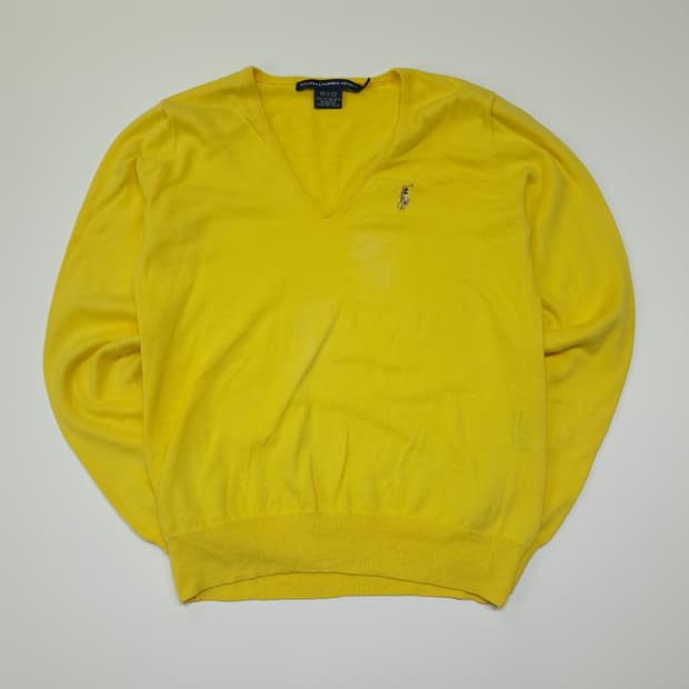CL123 M 랄프로렌 스포츠 90s-00s 멀티 컬러 포니 자수 V넥