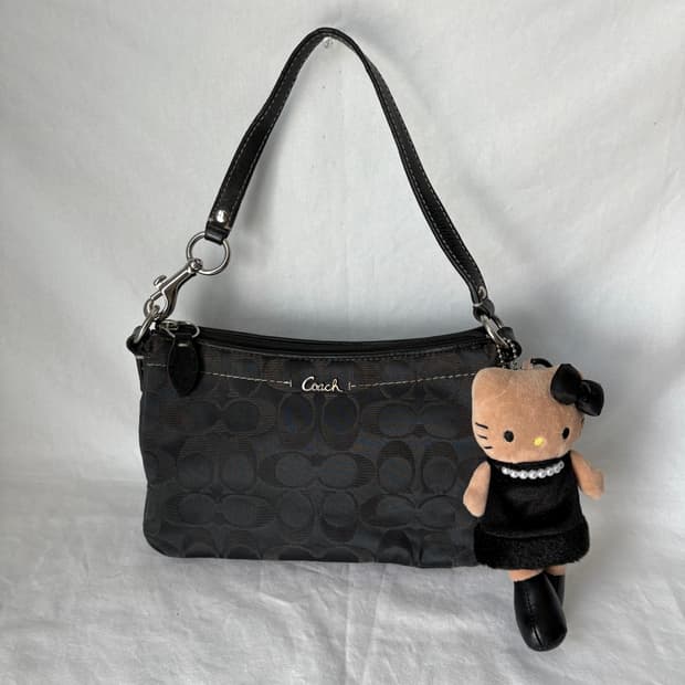 Coach black blue shoulder bag