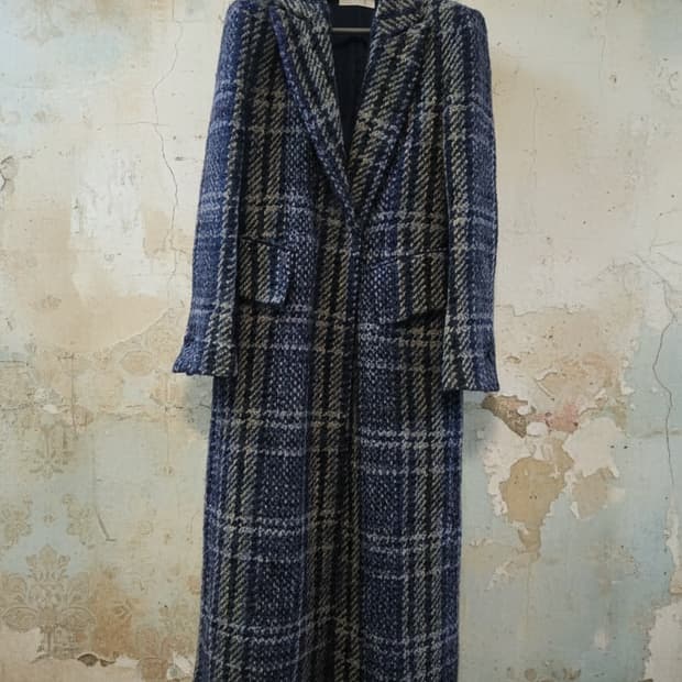 타임 체크 롱코트 울 혼방 55/66