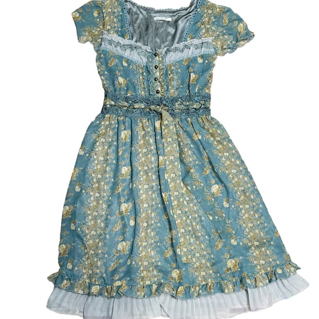 axes femme 하구미 플라워 반팔 원피스