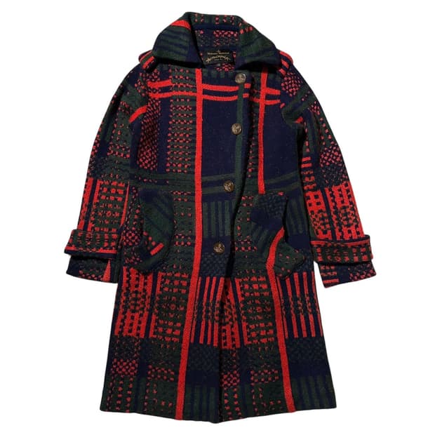 비비안 웨스트우드 니트 체크 패턴 코트