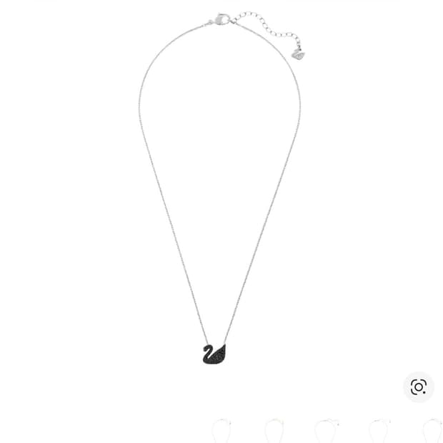 스와로브스키 목걸이 아이코닉 스완 팬던트 스몰 블랙 로듐 플래팅