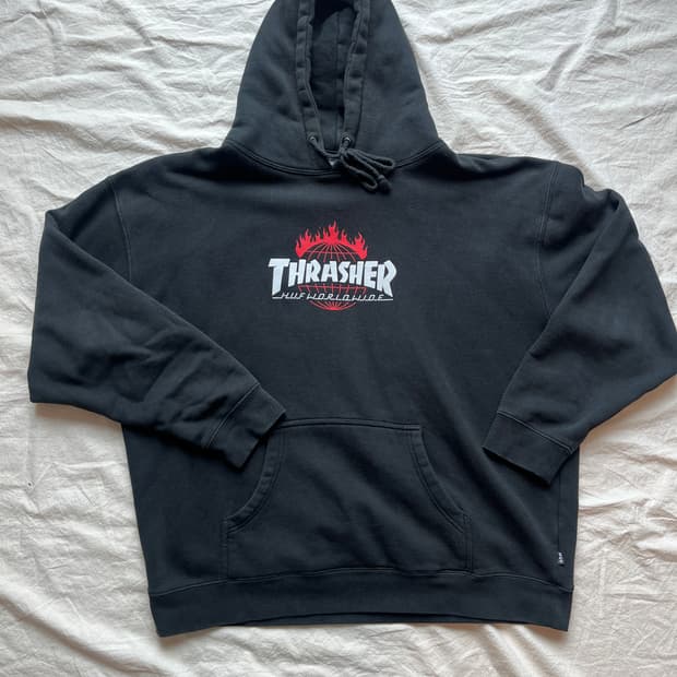 HUF x THRASHER 협업 후드