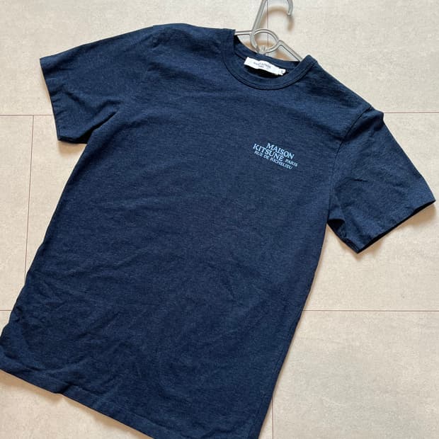 메종키츠네 로고 티셔츠 xxs 네이비