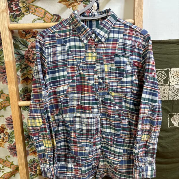 히피 패치 워크 긴팔 셔츠