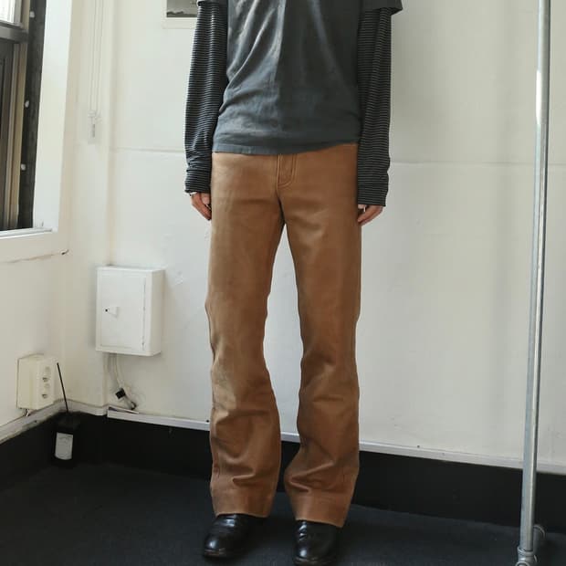 LEE 레더 부츠컷 팬츠