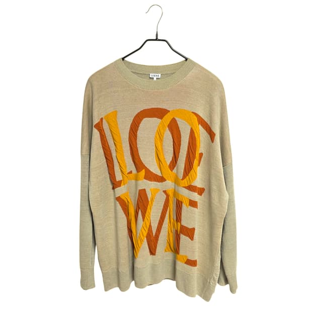 로에베 여성 자가드 플랙스 블렌드 아레나 린넨 니트