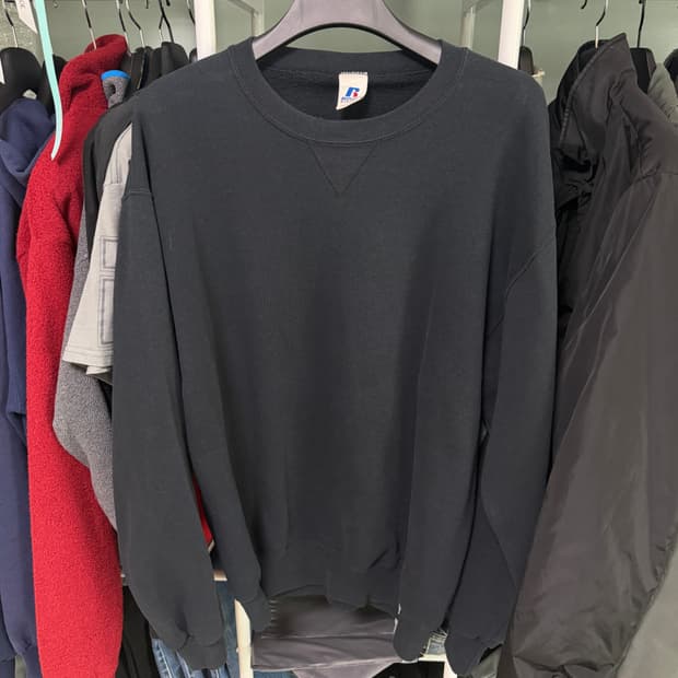 90s 러셀 빈티지 스웻셔츠 블랙 (LT)