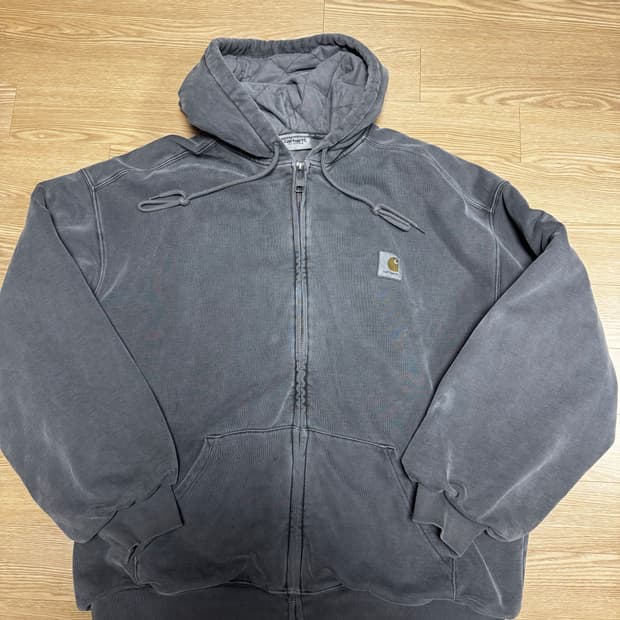 칼하트 WIP 후드 비스타 자켓 블랙 가먼트 다이드 XL