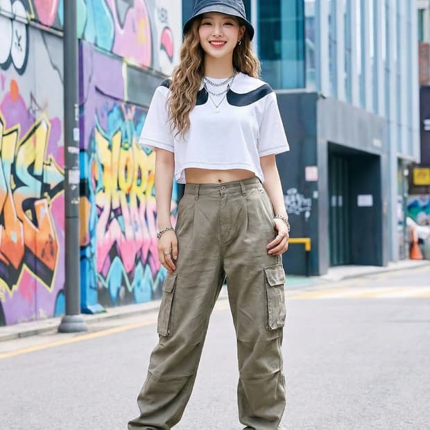 나이키(NIKE) 더블 스우시 스티치 크롭 반팔 티셔츠