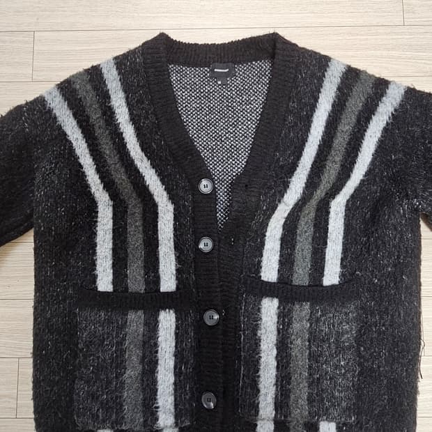 매스노운 스트라이프 울 모헤어 가디건