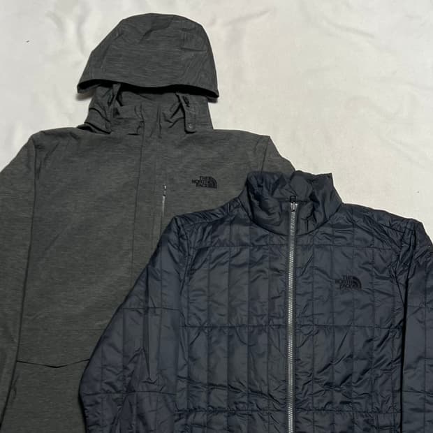 L 노스페이스 드라이벤트 그레이 후드 바람막이
