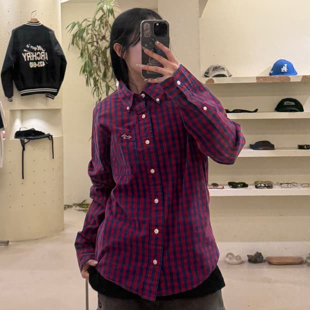 홀리스터 체크 버튼다운 셔츠 U616