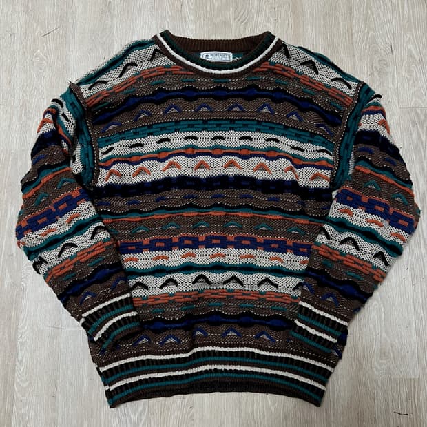 MONTGUT 아메카지 빈티지 라운드 니트 XL/105 