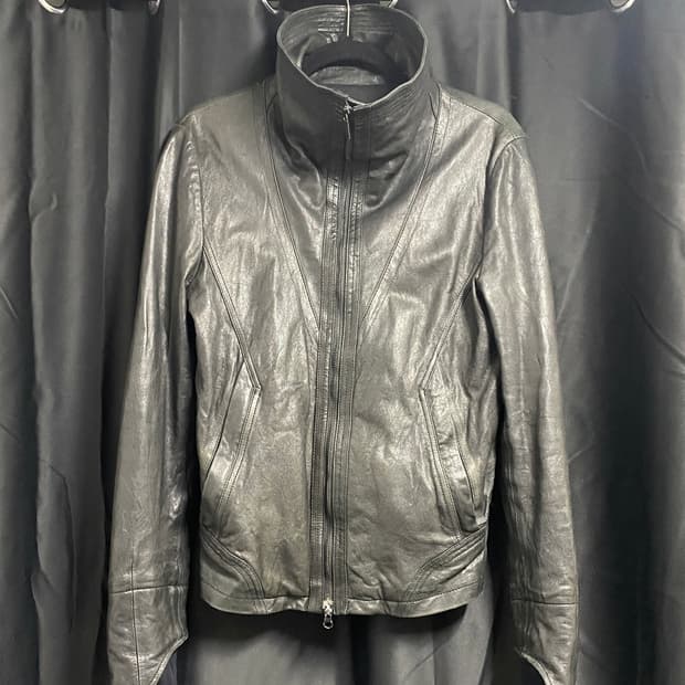 코데즈컴바인 하이넥 램스킨 레더 자켓