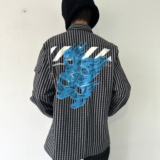 오프화이트 DIAG 스켈레톤 링 집업 셔츠자켓