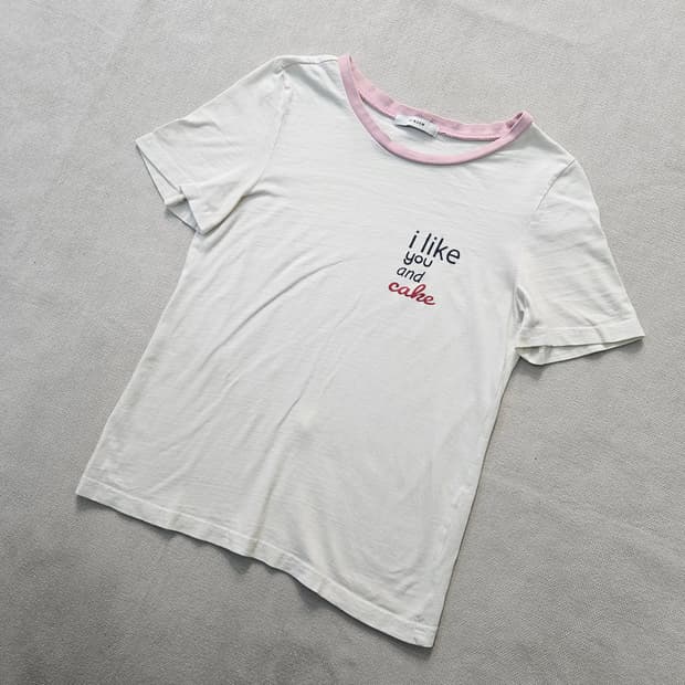 90 로엠 여성 프린팅 라운드넥 반팔티 0403Y