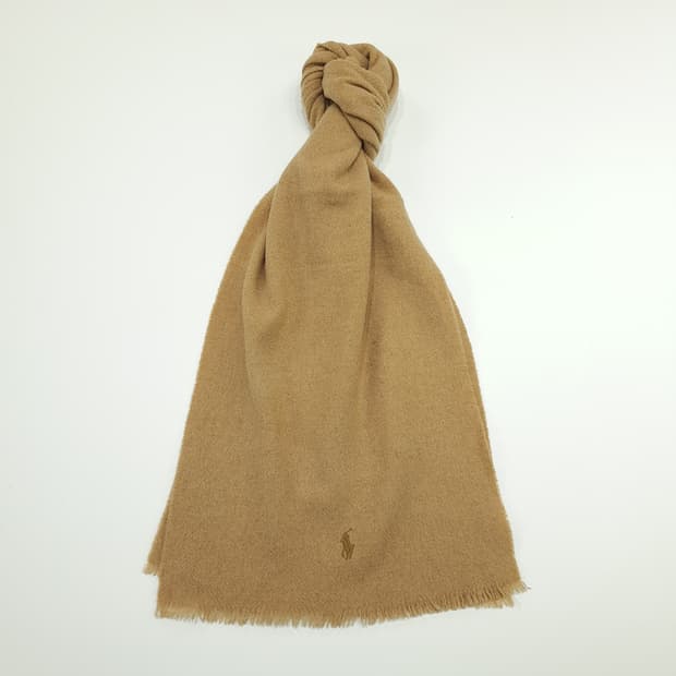 MX195 폴로 랄프로렌 카멜브라운 메리노울 목도리 머플러
