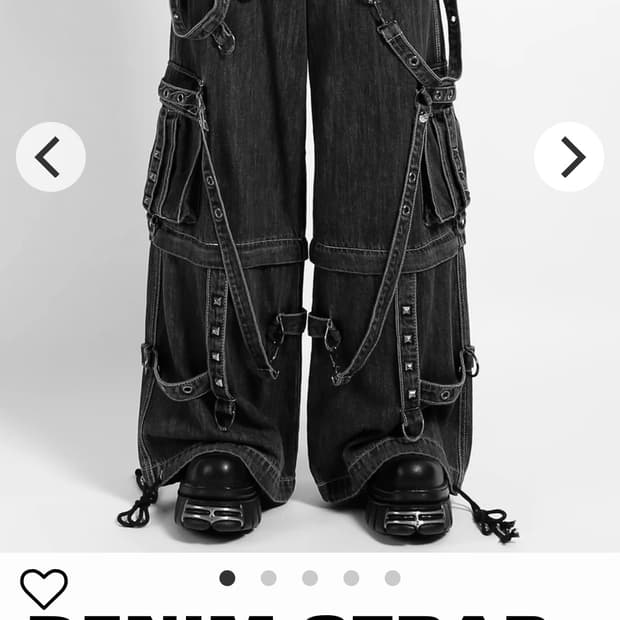 트립 nyc) 데님 스트랩 본디지 팬츠