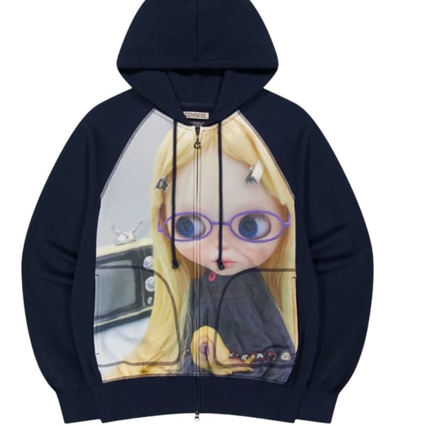 코이세이오 X 브라이스돌 집업 후디 네이비