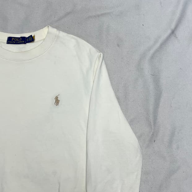 XS 폴로랄프로렌 아이보리 포니 화이트 맨투맨