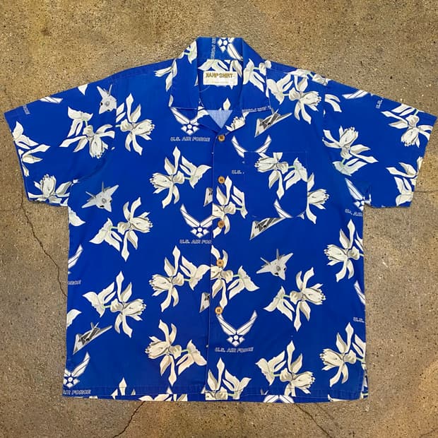 미국 빈티지 kamp shirt u.s. Air Force 반팔 셔츠