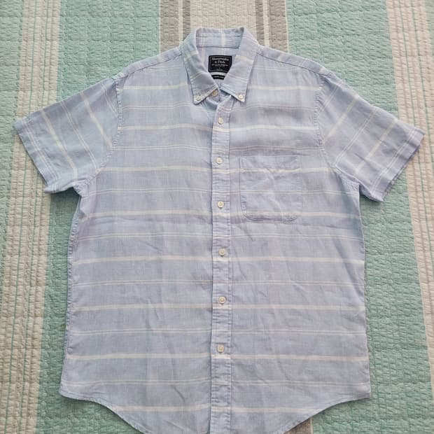 아베크롬비 Abercrombie. 신형 리넨 반팔셔츠.  L 105사이즈