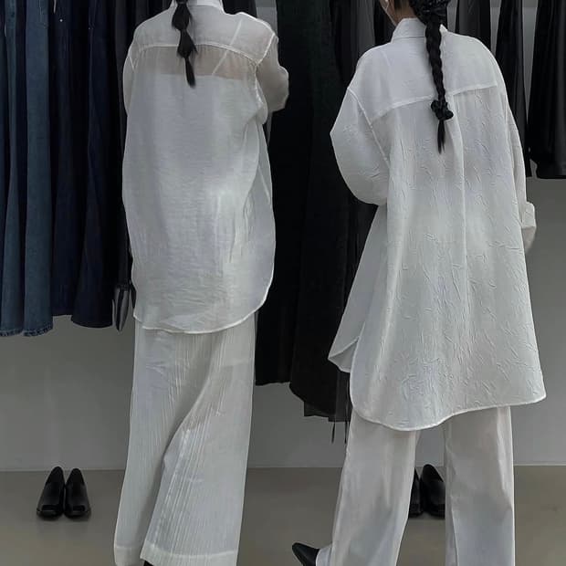 트리밍버드셔츠_크랙화이트