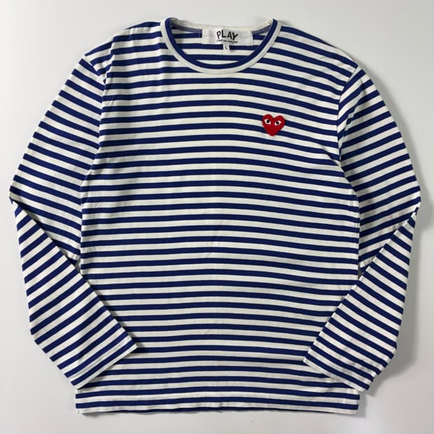 Comme des Garcons  꼼데가르송 하트와펜 스트라이프 롱슬리브