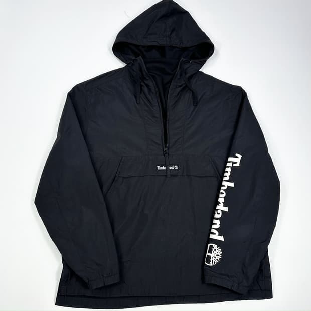 팀버랜드 스펠아웃 풀오버 후디 우븐 아노락 블랙 L