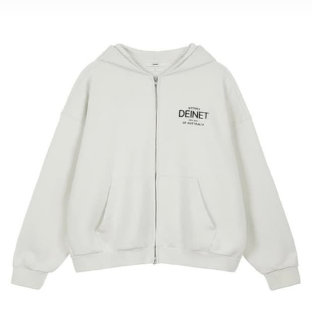 LOST IN SYDNEY ZIP-UP HOODIE IN IVORY