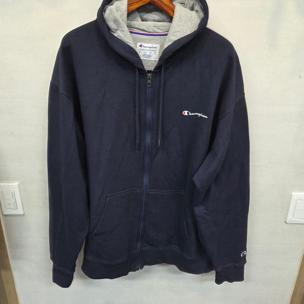 챔피온 빅사이즈 스몰 스크립트 로고 기모 후드집업 xxxxl