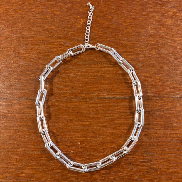 새상품 신주 실버코팅 체인 목걸이