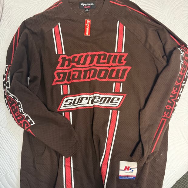 [XXL] 슈프림 x 히스테릭 글래머 메쉬 롱슬리브 탑 브라운 - 24F