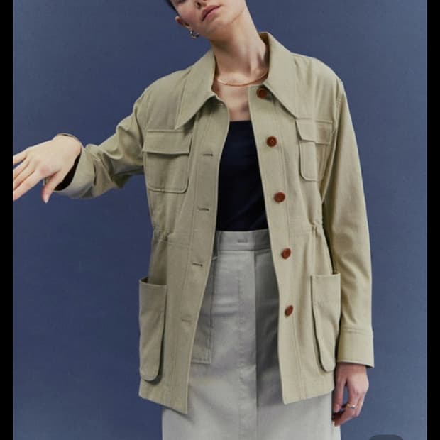 프론트로우 오버핏 사파리 자켓 xs