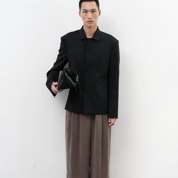아모멘토 Oversized Wool Jacket, Black