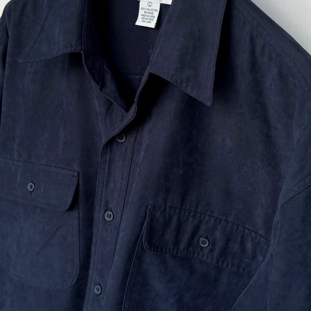 Fake suede fabric L/S shirt