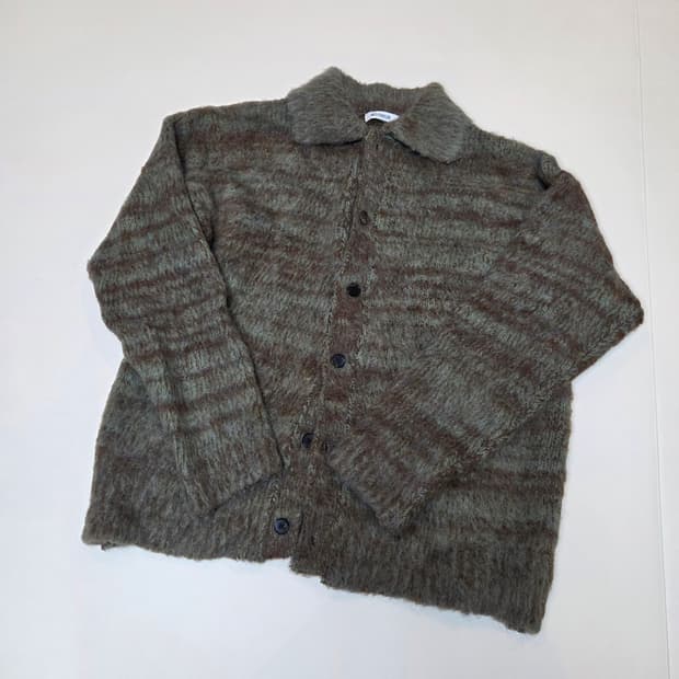 [F] 문선 알파카 가디건 포레스트 브라운