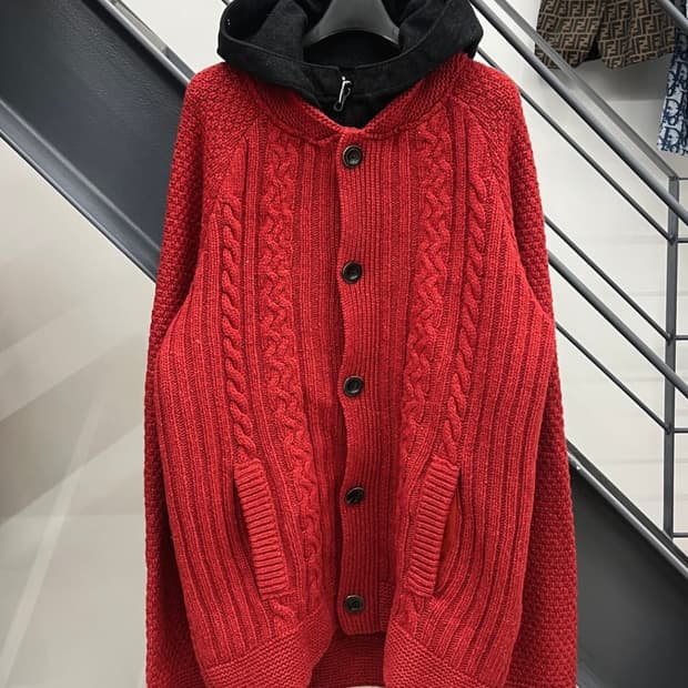 CP컴퍼니 보카시 울 니트 후드자켓 