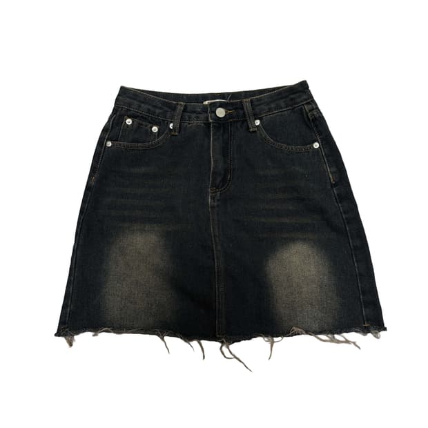 빈티지 워싱 데님 미니 스커트