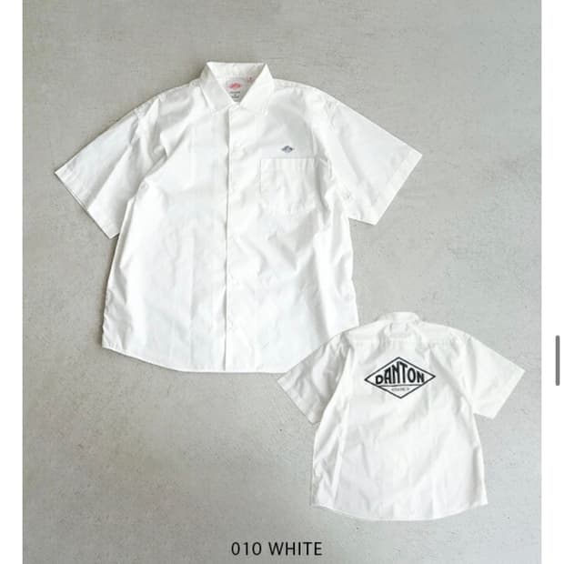 단톤 백로고 반팔 워크셔츠