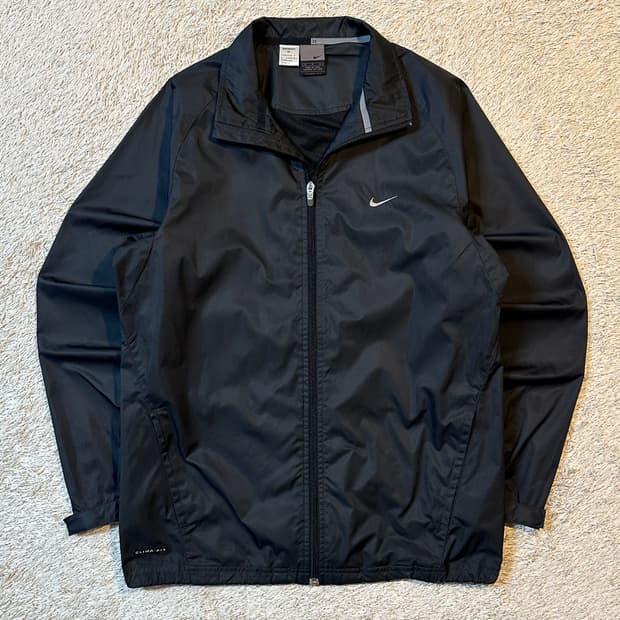 00's 나이키 올드스쿨 스우시 바람막이 자켓 블랙