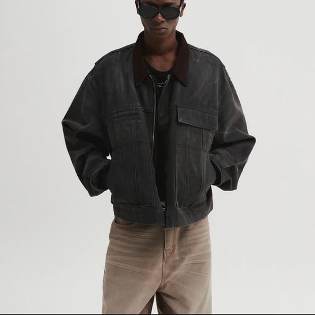 디앤에스알 빈티지 워크 크롭 자켓 블랙 M