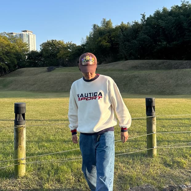 [XL]노티카 90s 올드스쿨 기모 맨투맨