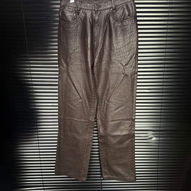 맨포토 악어 파이톤 소가죽 레더 일본 와이드 팬츠 L 31 고스펑크 고딕