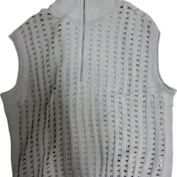 우마뭉 Organic cotton half zipup croch vest