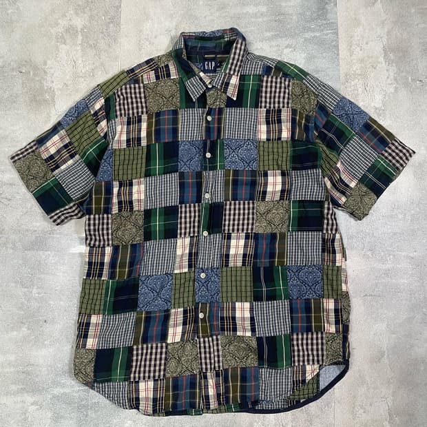 90s Gap 올드갭 패치워크 반팔셔츠 (105-108