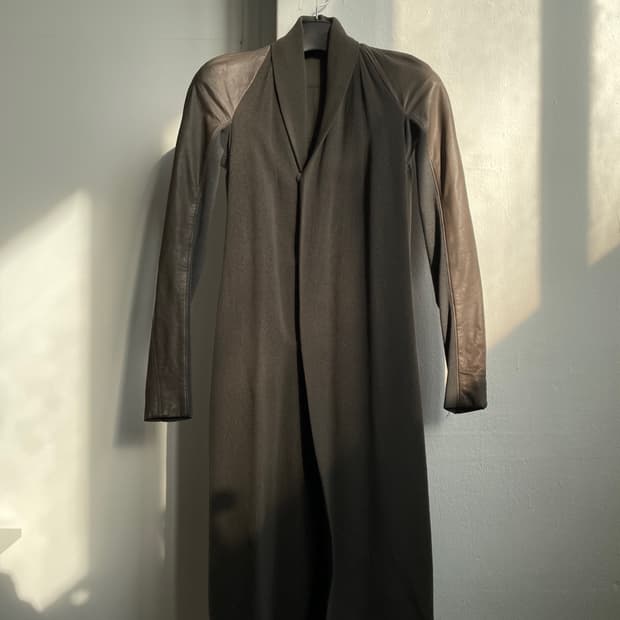 Rick Owens Leather Mixed Coat 